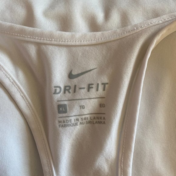 White Nike Women's Dri-Fit Racer Tank Top - XL - Picture 3 of 3